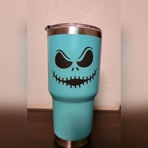 Jack Skellington 32 ounce Stainless Steel Tumbler Teal